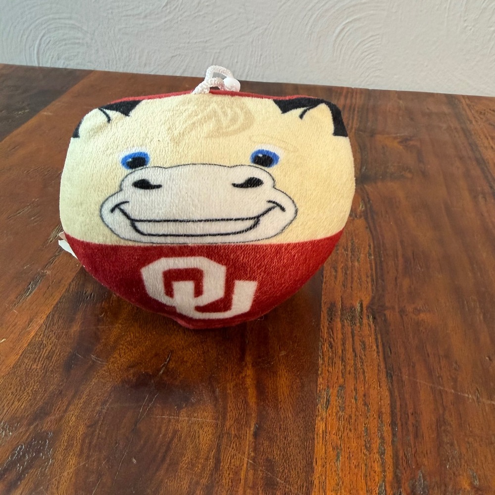 University of Oklahoma Sooners Boomer Mascot Plush Backpack Clip Keychain Red OU